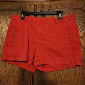 Red JCP Womens Cotton Shorts Size 12 With Pockets & Belt Loops